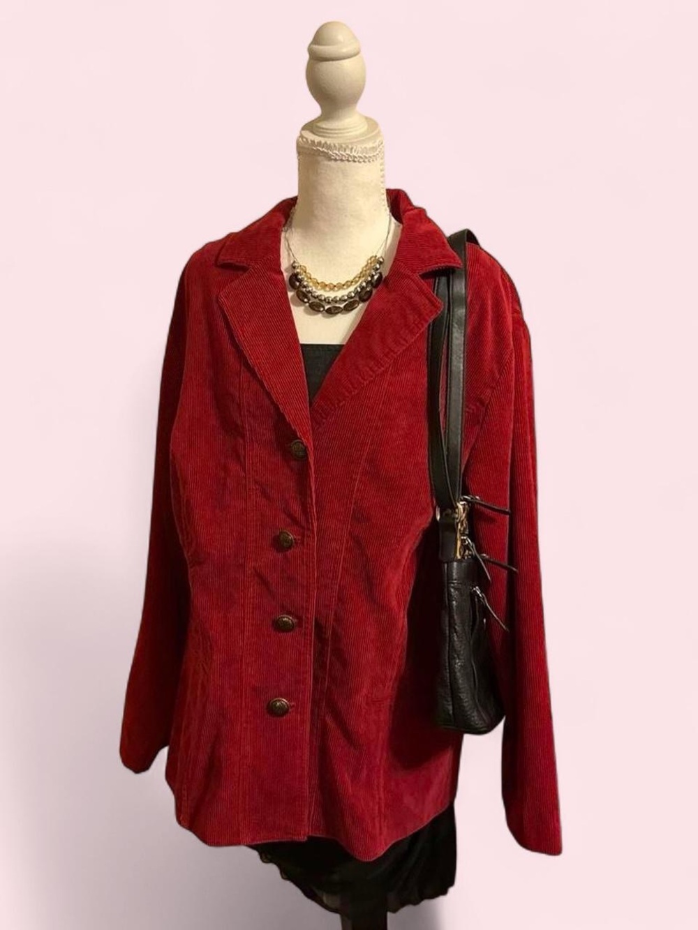 Vintage Red Corduroy Blazer